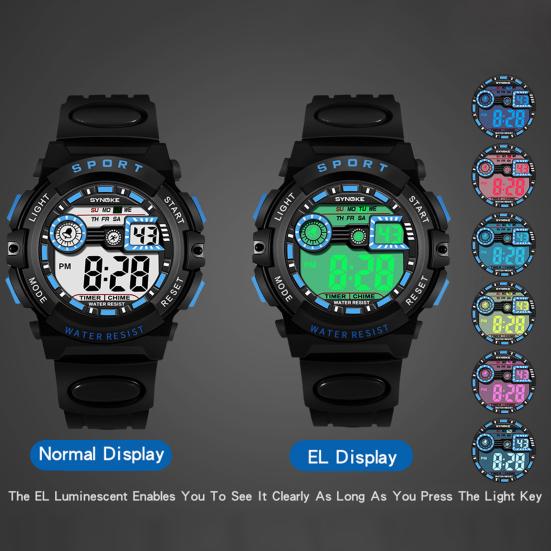 Elektronische Uhr Wasserdichtes Display Modische Kinder Multifunktionale Digitale LED Leuchtende Digitaluhr