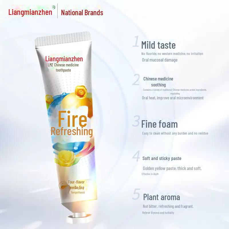 Pastă de dinți chinezească cu plante Liangmianzhen - 110g: Respirație împrospătată, îngrijire gingiilor, mărime familială.