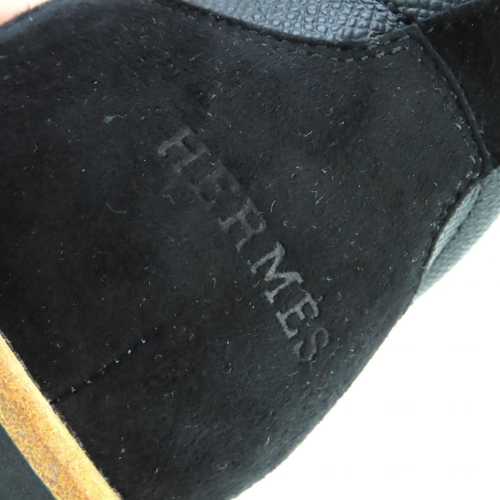 Excellent HERMES sneakers partner H logo, partly suede leather black 40 172408Z Used
