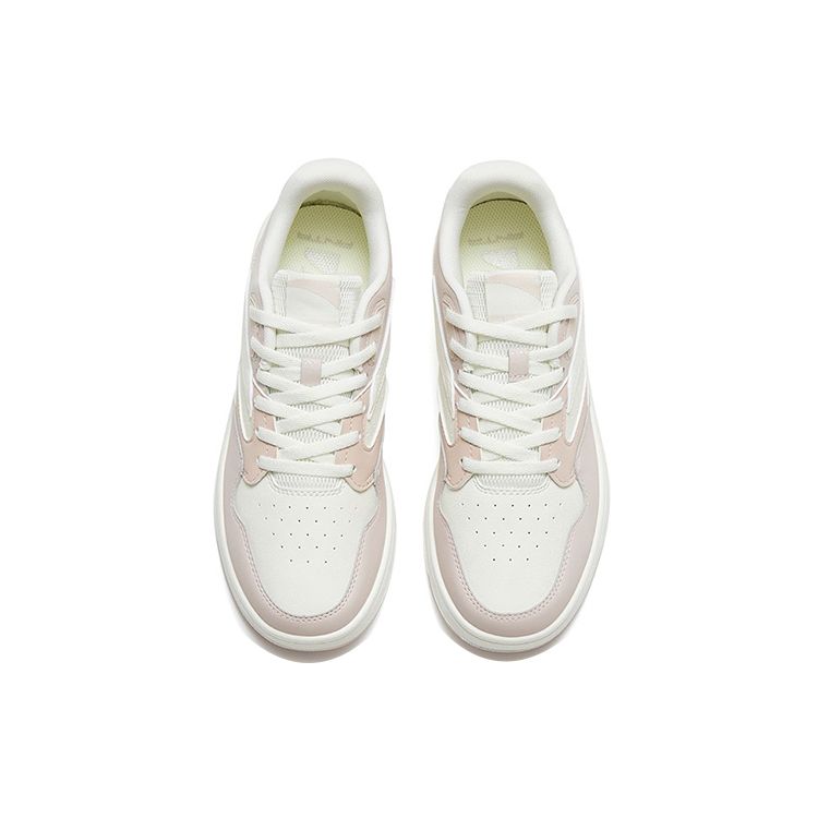 Anta Lightweight Durable Low-Top Skate Shoes Women Sneakers White Gray Pink 122258068-4