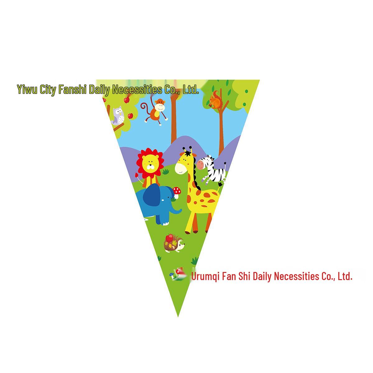 Jungle Animal Triangle Flag Banner for Party & Birthday Decor
