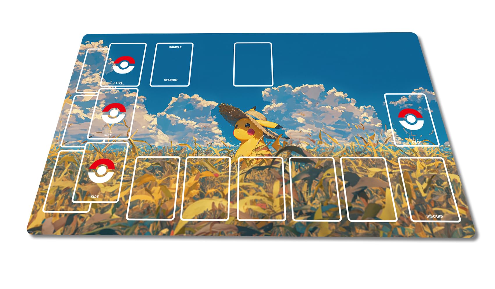 

полностью резиновая сумка для хранения карт Pokemon Playmat, прошитая, игровой коврик, нескользящая, в комплекте, игры, карты, 6035см (В) [Использовал]