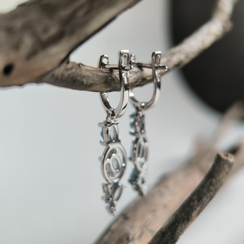 Серебряные серьги с натуральным топазом 3.367ct (2194538)