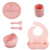 Silicone Baby Feeding 8-Piece Tableware Set with Compartment Plate