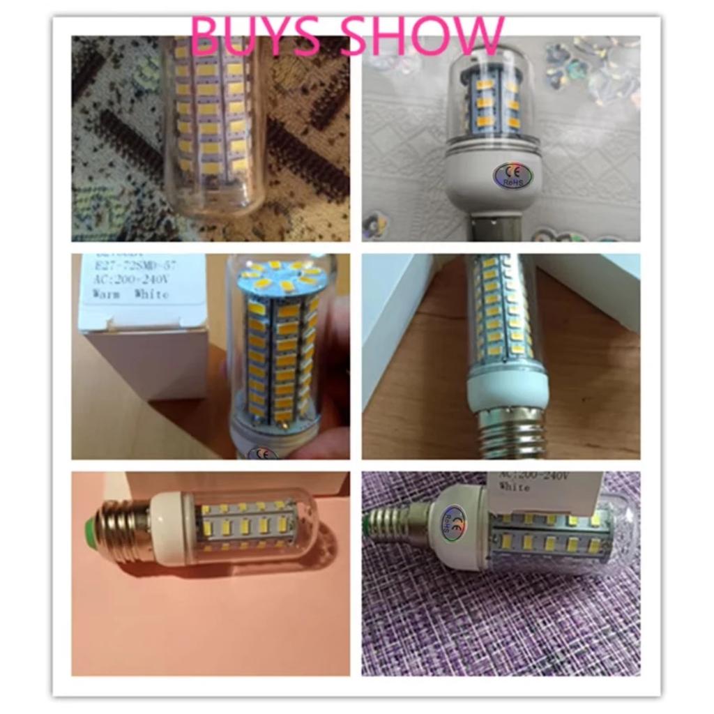 HOMZY E27 LED Lamp E14 LED SMD 5730 220V Corn Light Bulbs 24 36 56 72 LEDs Lamparas LED Chandelie For Home Decoration Ampoule Led Light
