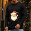 Men's Casual Christmas Long Sleeve Neck Tee