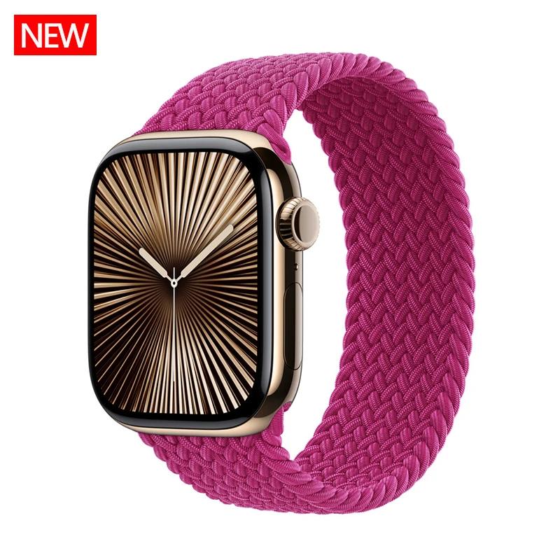 Straps For Apple Watch Bands 44mm 45mm 40mm 41mm 49mm 46mm 42mm Braided Solo Loop Correa Bracelet Iwatch Series 11 10 9 7 8 SE 6
