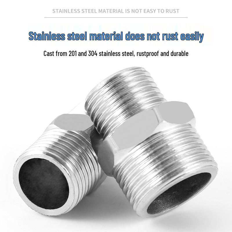 Stainless Steel Extended Reducing Coupling 6-Point to 4-Point Faucet Pipe Fitting