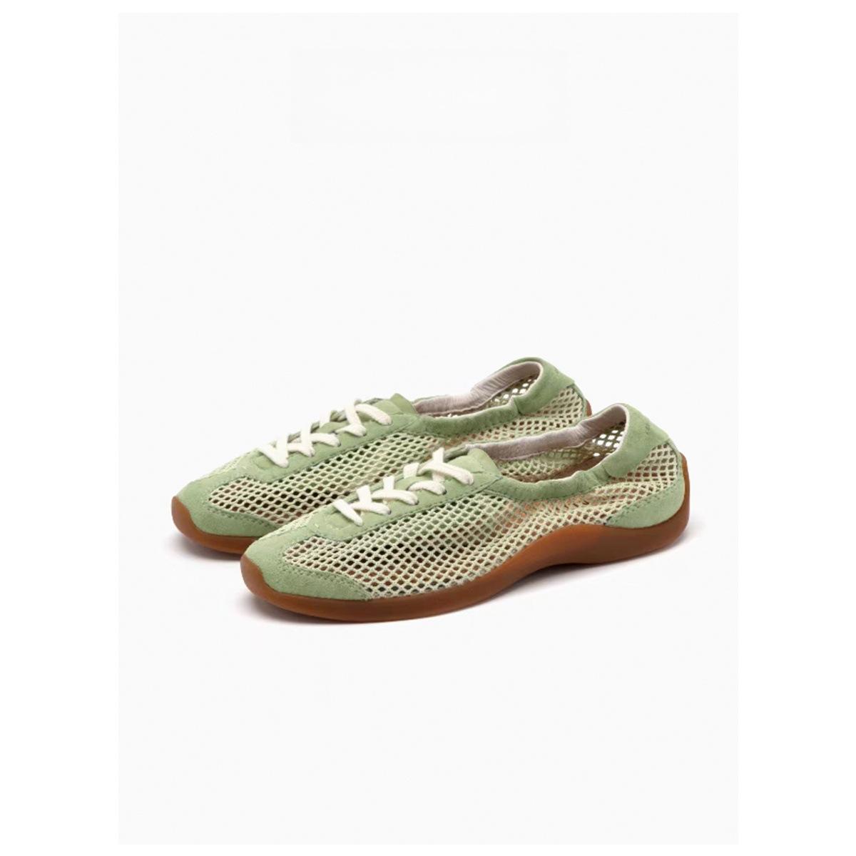

Niche retro mesh ballet moral training shoes summer new women s hollow breathable Forrest Gump shoes inner height-increasing mesh moral training shoes 35