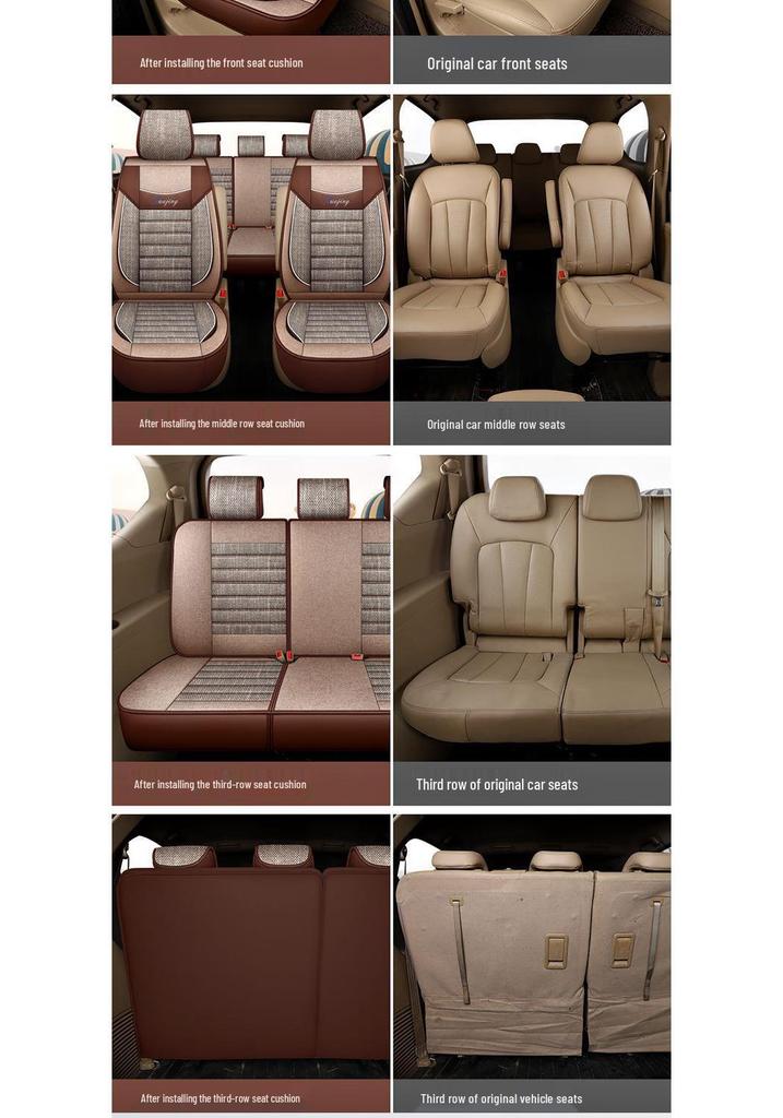 Leather Linen Seat Covers for Wuling Hongguang S, PLUS/S1 S3, Jiachen, Rongguang V, Baojun 730, Ounuo, Weiwang M20