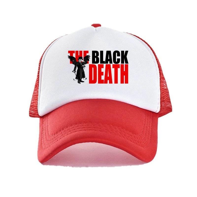 Der schwarze Tod-Sommerhut, mittelalterliches Leben, Überleben, Spiel, Hüte, Kappe, Unisex, gefallener Schädel, Trucker-Kappe, grausame Krankheit, Baseballkappe, YY462
