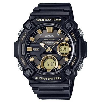 

Восстановленные Casio Youth Аналогово-цифровые Часы Мужские Resin Черный Циферблат Кварц AEQ-120W-9AV AEQ120W-9 100M чёрный
