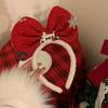 Plush Christmas Hairband Non-slip Christmas Headband Trendy Bowknot Hair Hoop  Kids