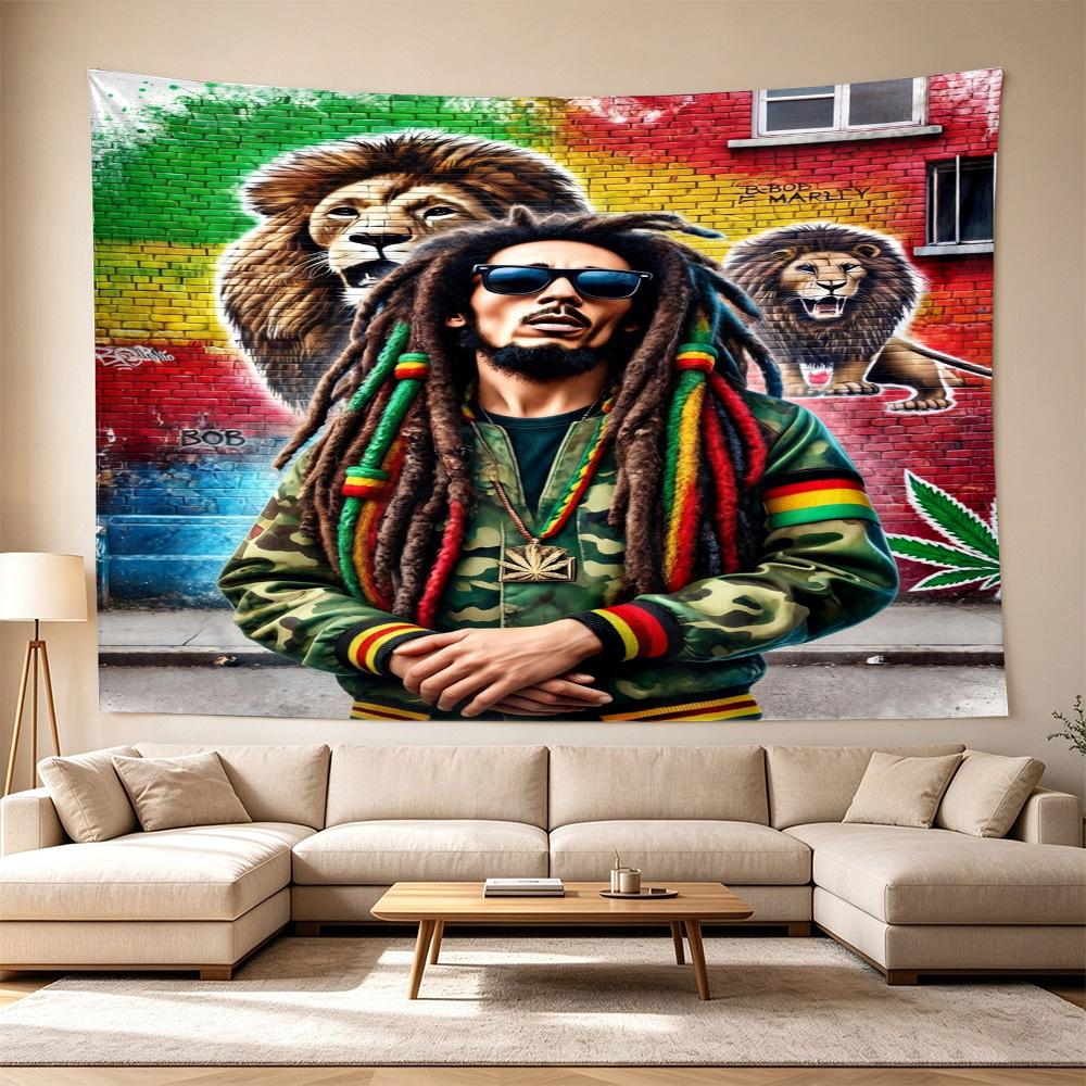 Bob Marley Reggae Music Legend Wall Hanging Decor Tapestry, Perfect Home Decor, Suitable for Dorm, Living Room, Parties