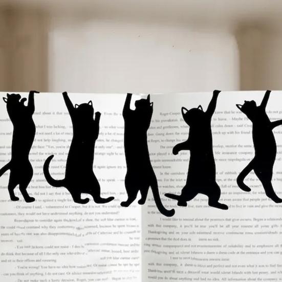 Metal Cat Bookmark Set Lightweight Iron Page Holders with Black Cat Design Non-Slip Bookmarks Gift for Book Lovers And Cat Enthusiasts