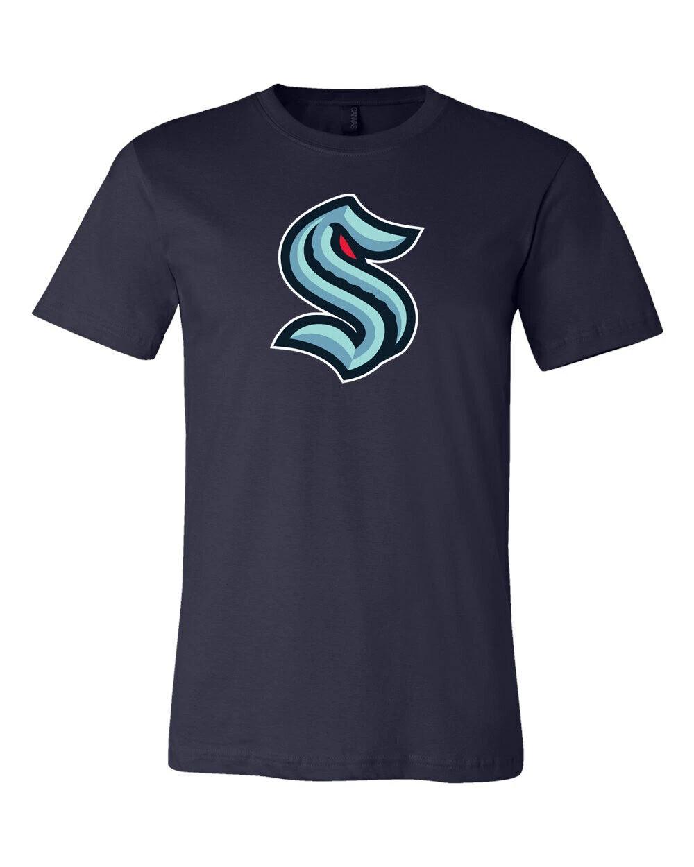 

Футболка с логотипом S команды Seattle Kraken 6 размеров S-5XL!! 4XL