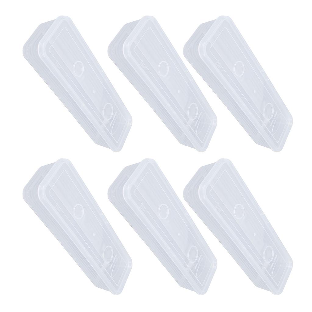 6PCS Rectangular Clear Storage Containers Stackable Refrigerator Organizer Bins for Onions Cilantro Garlic Pasta Eggs