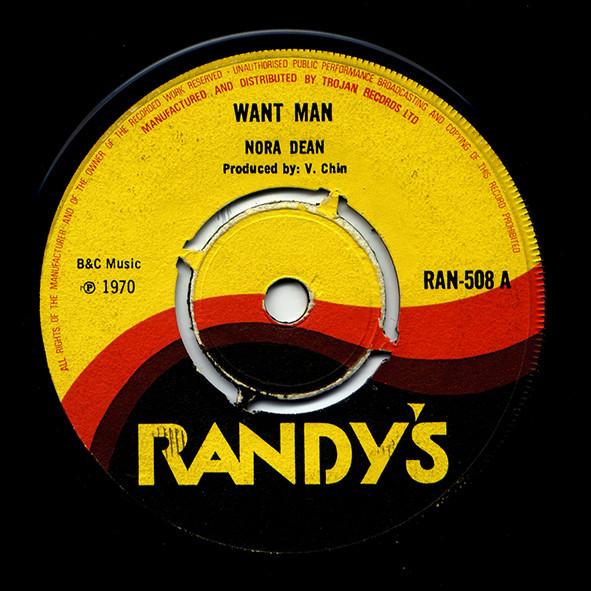 

7inch Record NORA DEAN / RANDY S ALL STARS - Want Man / Man RAN508 Randy s 1970 UK Reggae, Ska & Dub Used