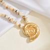 Exaggerated necklace New oversized alloy conch pendant Beach ocean shell string chain Women's collarbone chain