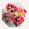 Mickey Mouse,Valentine's Day Automatic Opening and Closing Umbrella - 8-rib Reinforced Folding Design, Lightweight and Portable, Suitable Fo