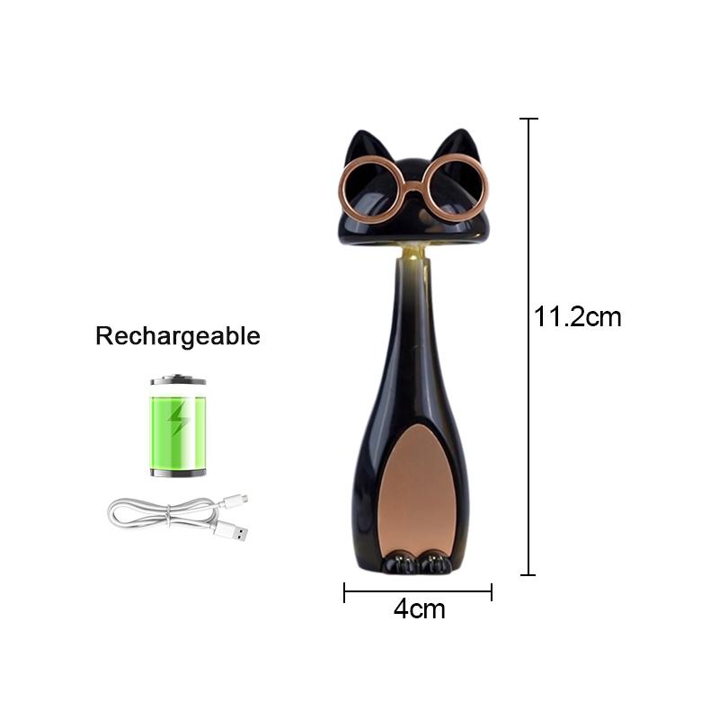 LED Night Light Cartoon Cute Pet Cat USB Charging LED Night Light Room Bedroom Bedside Sleep Light Dormitory Decorative As Gift
