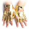 Nightclub Pole Dance Performance Gloves Female Patent Leather Half Fingered Star Dress PU Imitation Leather Peach Heart Rivet Street Dance