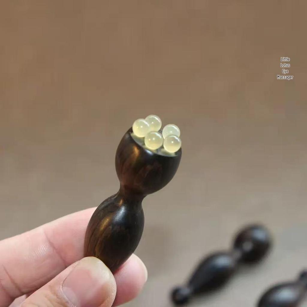 Green & Purple Sandalwood Sheep Horn Guasha Stick for Face and Body Massage