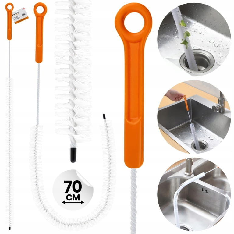 Afvoerreinigingsborstel, lang, slank, 70cm, flexibel