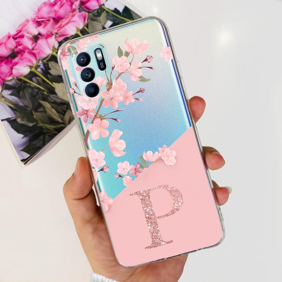 For Oppo Reno 6 Lite Case Reno6 Pro 5G New Letter Cover Clear Silicone Phone Cases For Oppo Reno 6 Pro 6Z Reno6 Lite Soft Fundas