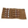Spice Bottle Bag Wet Wax Canvas Portable Seasoning Storage Bag with 9 Glass Seasoning Bottle for Outdoor Camping Khaki