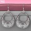 925 Sterling Silver Charm Butterfly Hollow Drop Earrings Charm Fashion Jewelry