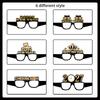 6/12/18Pcs 2027 Happy New Year Party Paper Glasses Black Gold Glitter For New Years Eve Gatherings Photo Booth Props