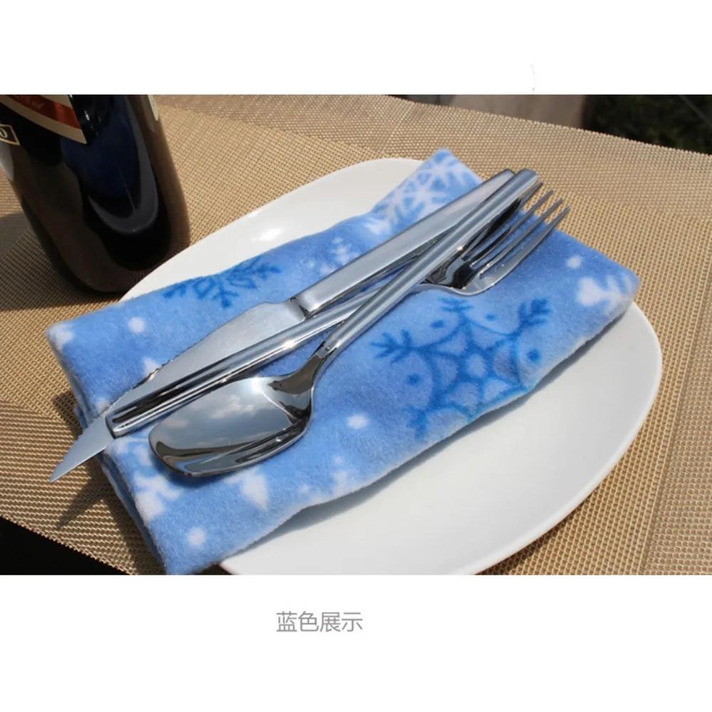 

Новые рождественские салфетки, бархатные и противоскользящие коврики, товары для украшения рождественской вечеринки синий