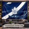 Wall Hanging Tapestry Custom NameToronto Maple Leafs Pattern Personalized Printed Fabric Wall Decor