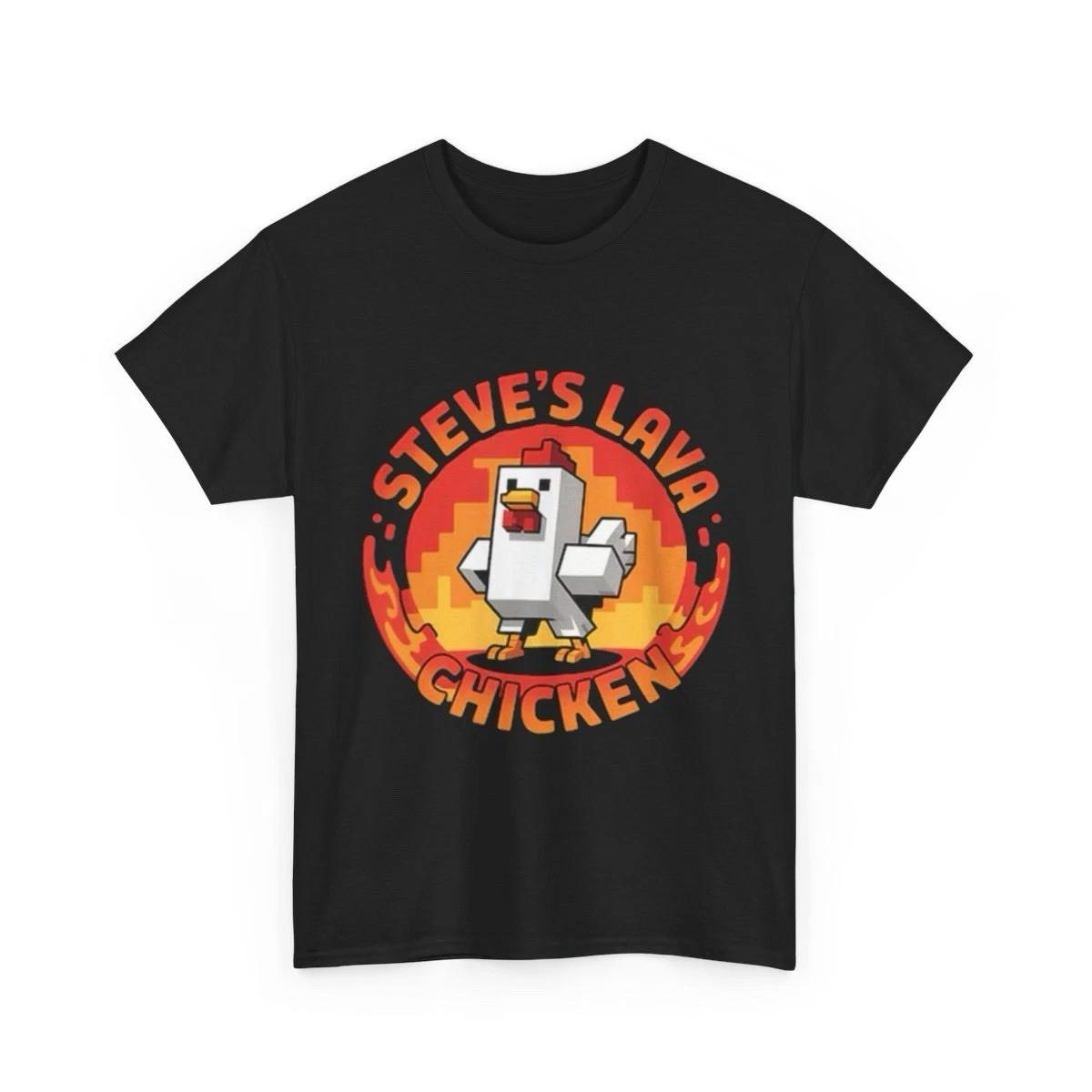 Steve’s Lava Chicken Black Premium T-Shirt Minecraft Gamer Kids & Adult T-shirt 2XL