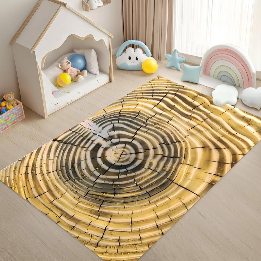 

Artistic Creative Home Decor Rug Spiral Tree Slice Print Carpet Soft Non-Slip Floormat for Living Room Bedroom Hallway Kitchen 40X60cm