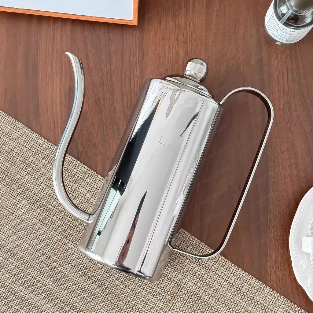 Cafetière infusée à la main Pot domestique à bec fin Pot à bec fin en acier inoxydable 304 Ustensiles à café à bec fin Pot à long bec environ 800 ml