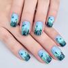Spring-Summer Gradient Seaweed Blue-Green Square Nail Art Set - 24 Detachable Pieces