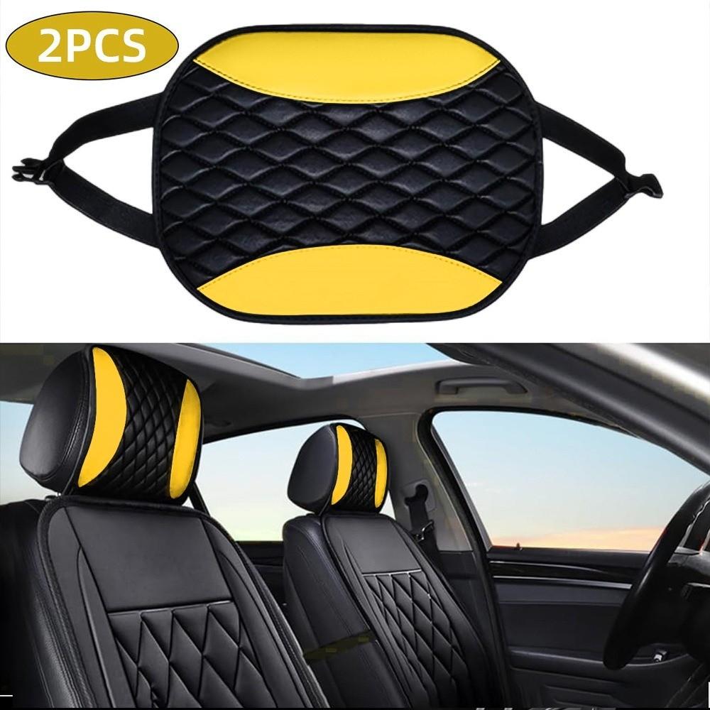 Design Car Headrest Covers PU Leather Auto Neck Support Head Rest Cushion Cover Car Interior Decor