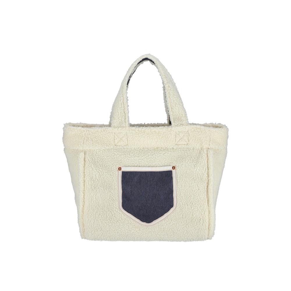 Lesportsac Medium Denim Wash/Sherpa Two-Way Tote Bag [1543.La12]