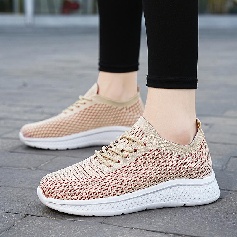 

New large size fly-woven sneakers women s casual lace-up 35