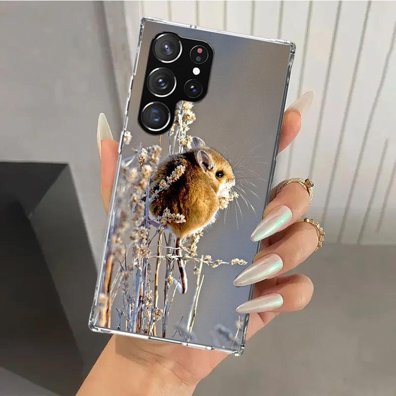 Cute Lovely Pet Hamster Phone Case for Samsung Galaxy S26 S24 S23 Ultra S25 Edge S22 S21 Plus S20 FE + Soft Print Shell Funda Ga