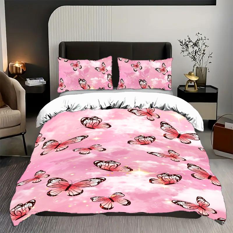 

Butterfly 3D Digital Printing Three-Piece Set, Polyester Quilt Cover Series, Bedding Home Textile 135 * 200cm 50 * 80cm * 1 two-piece set