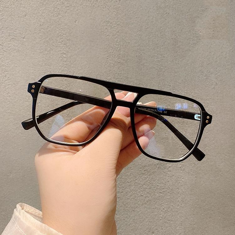 

Квадратные Двойные Бриджи Очки Анти-Синий Свет Мужские Очки Блокировки Синего Света Женские Оправы Для Очков Оптические Очки Компьютер чёрный