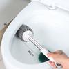 Punch-Free Wall Mounted Toilet Brush with Drainable Base Long Handle Plastic Silicone Toilet Cleaning Brush Bathroom Accessories