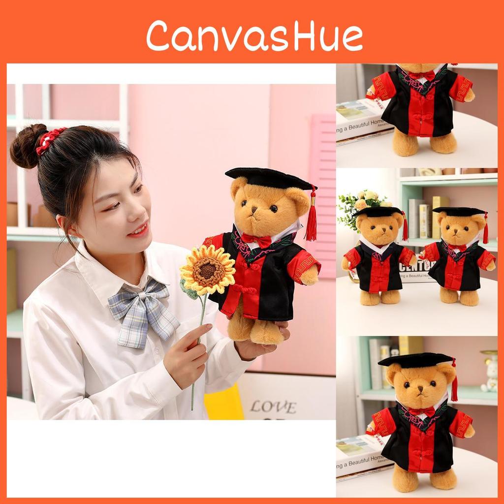 Doctor Plush Delightful Bear With Long Fur And Graduation Outfit Perfect For Collectors