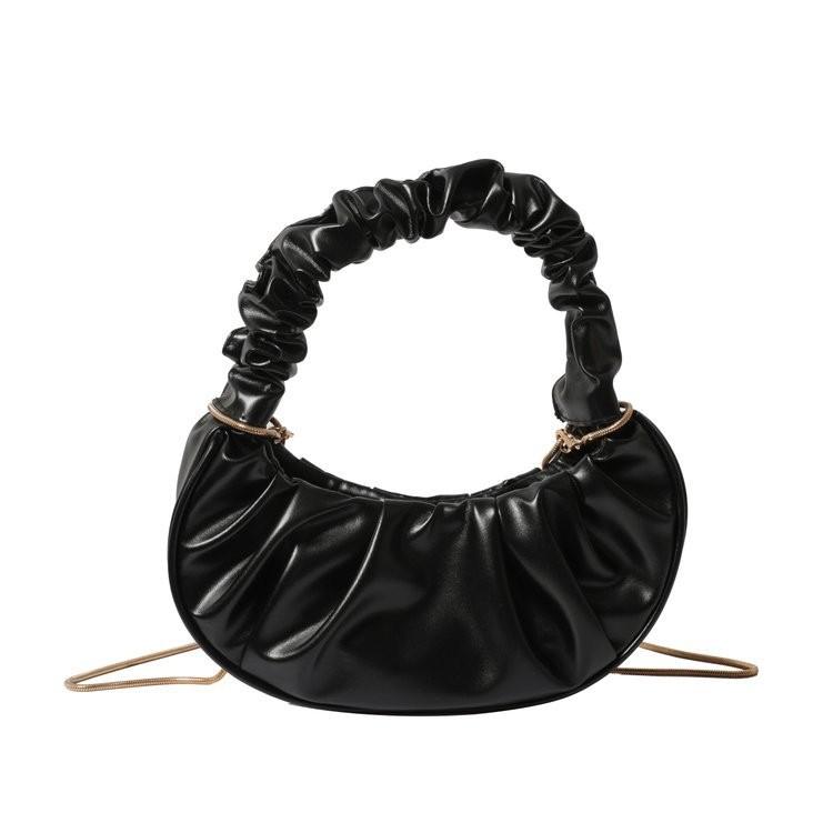 Trendy Gender-neutral Fashion Cloud Bag With Elegant Pleated Texture For Everyday Use