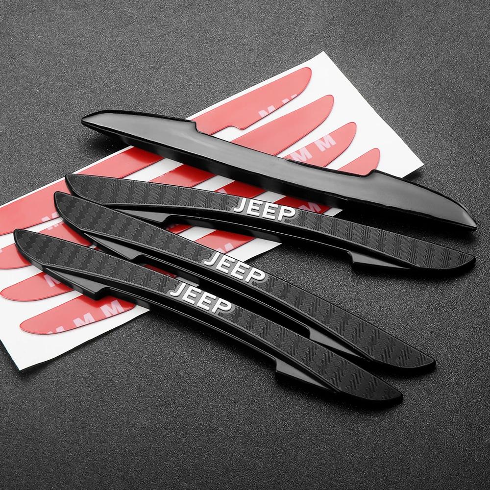 For Jeep 4PCS Car Door Anti-collision Sticker Rearview Mirror Bumper Strip For Jeep Renegade Patriot Wrangler Cherokee Compas