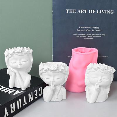 Stampo in Silicone 3D Carina Ragazza Stampo Vaso di Fiori Artigianato Fatto a Mano Fai da Te Gesso Candela Resina Epossidica Cristallo Stampo per Decorazioni per la Casa