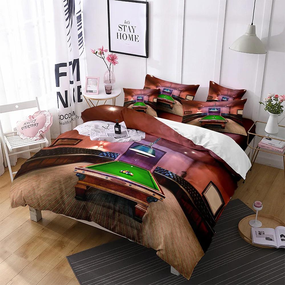 Billiards Duvet Cover Black 8 Ball with Fire Sports Games Theme Billiard Ball Bedding for Boys Girls Teens Bedroom Decorations